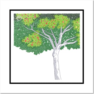 Green Tree Circle Design Posters and Art